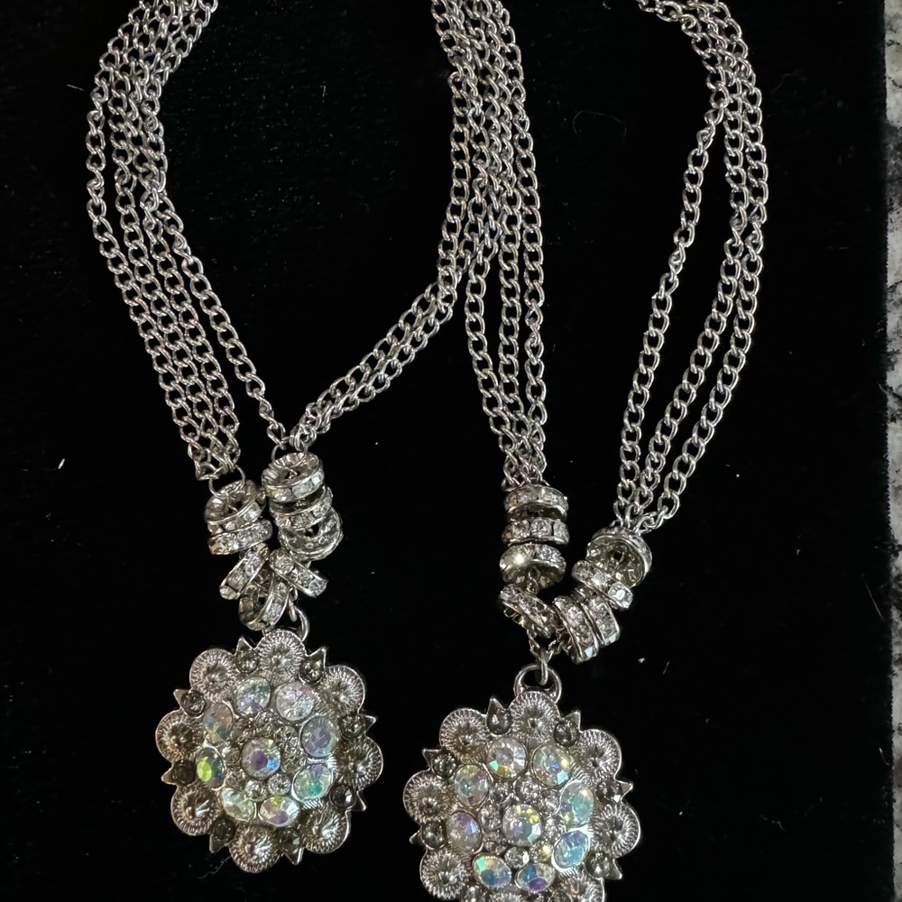 Western Silver Crystal Concho Boot Bling